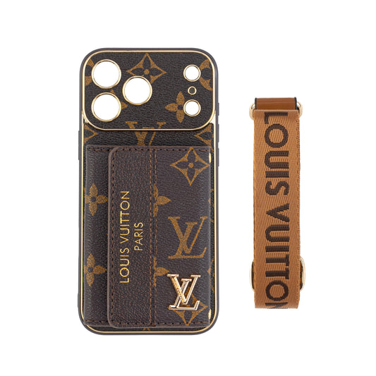 Luxury Stylish iPhone Case with Card Holder & Strap